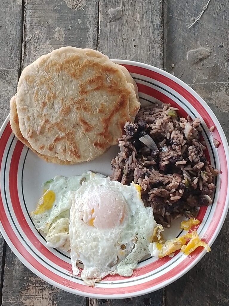 Gallo pinto and fresh home made tortillas, A Costa Rica Break fast